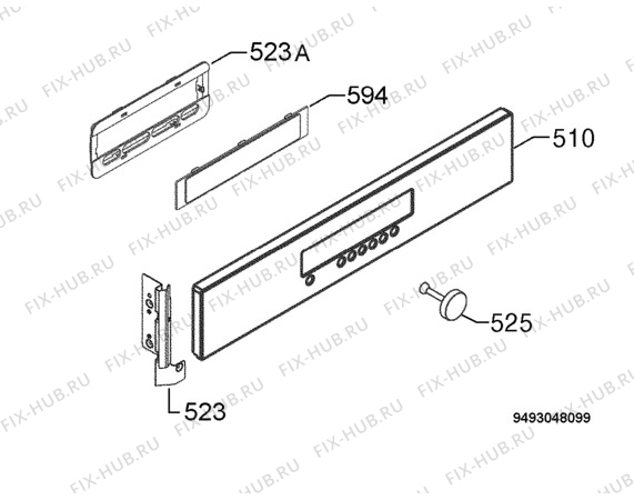 Взрыв-схема плиты (духовки) Electrolux EOB6790X-A - Схема узла Command panel 037