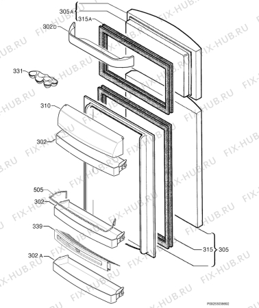 Взрыв-схема холодильника Rex Electrolux RRD43396A - Схема узла Door 003