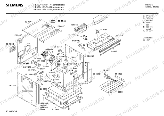 Схема №3 HE46221DK с изображением Планка для электропечи Siemens 00282309