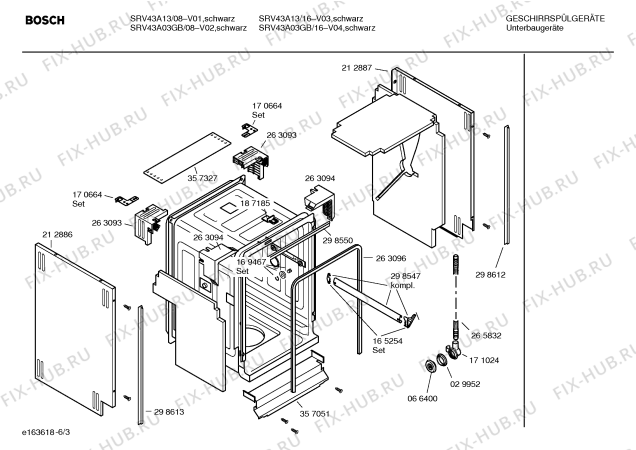 Взрыв-схема посудомоечной машины Bosch SRV43A13 - Схема узла 03