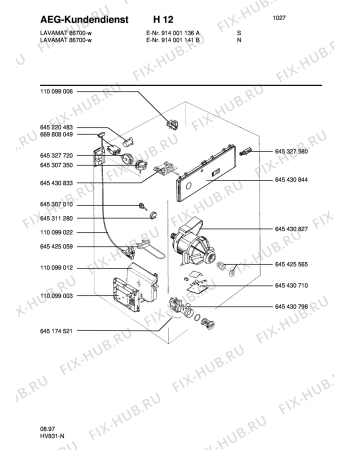 Взрыв-схема стиральной машины Aeg LAV86700-W N - Схема узла Electrical equipment