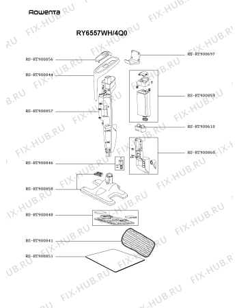 Схема №2 RY6537WI/4Q0 с изображением Рукоятка для мини-пылесоса Rowenta RS-RT900852