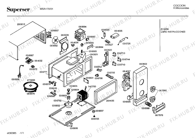 Схема №1 MSA170 с изображением Брошюра для электропечи Bosch 00516358