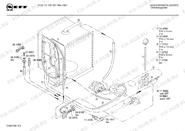 Взрыв-схема посудомоечной машины Neff 195301994 5122.11I - Схема узла 03