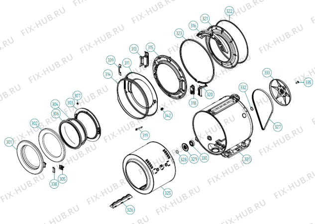 Взрыв-схема стиральной машины Gorenje WA6863 AT   -White #1886863400 (900003445, WM60.2) - Схема узла 03