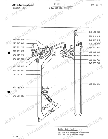 Взрыв-схема комплектующей Aeg LAVAMAT 885 - Схема узла Section7