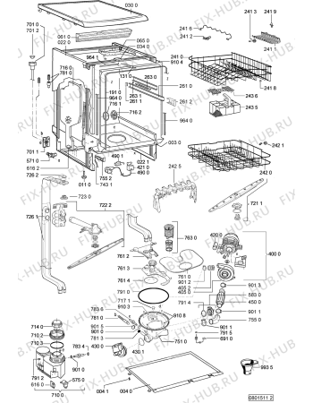 Взрыв-схема посудомоечной машины Whirlpool ADP 4696/8 IX - Схема узла