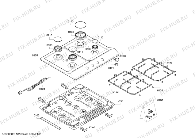 Схема №2 ER85153EU с изображением Варочная панель для духового шкафа Siemens 00477254