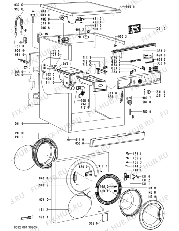 Схема №2 AWO/D 9561/S с изображением Декоративная панель для стиралки Whirlpool 481245310552