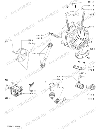Схема №2 AWO 7466 с изображением Декоративная панель для стиралки Whirlpool 480111104339