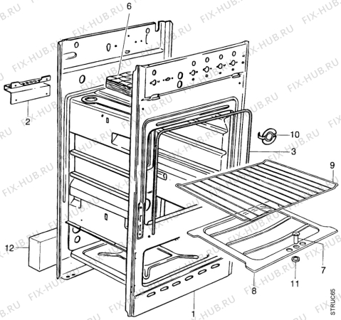 Взрыв-схема комплектующей Faure CCG400W - Схема узла Structure