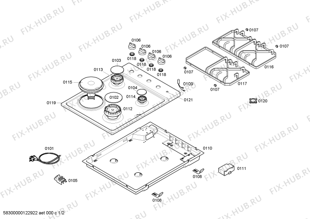 Схема №2 EC11153TR с изображением Столешница для плиты (духовки) Siemens 00608684