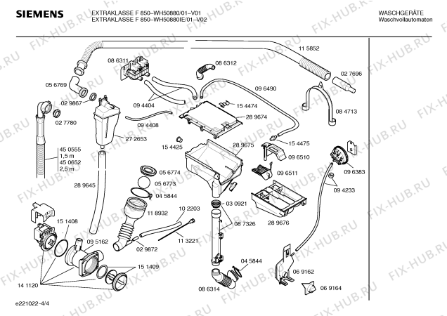 Взрыв-схема стиральной машины Siemens WH50880IE EXTRAKLASSE F 850 - Схема узла 04