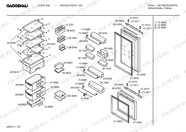 Взрыв-схема холодильника Gaggenau KIEGG21RK IC970-932 - Схема узла 02