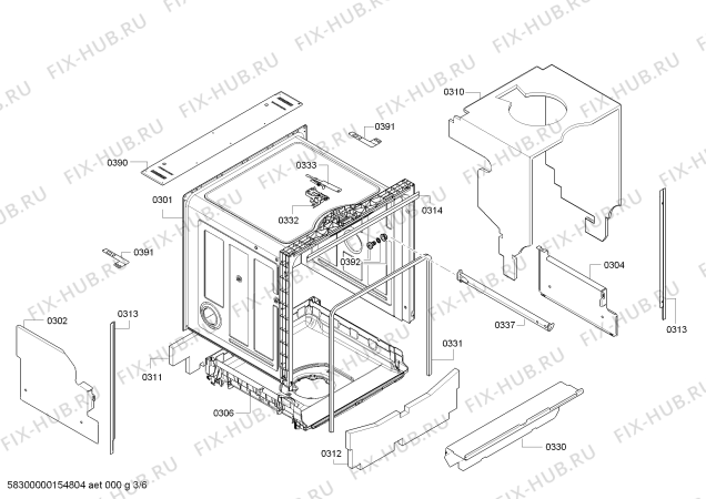 Схема №6 3VF300NP с изображением Модуль управления для посудомоечной машины Bosch 00708879