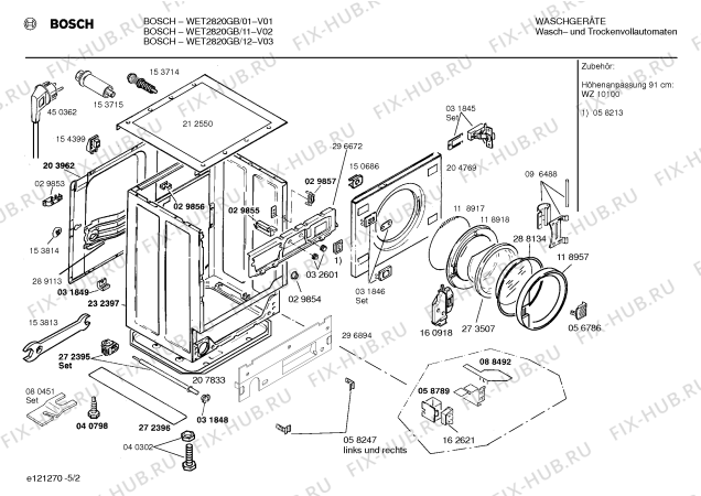 Взрыв-схема стиральной машины Bosch WET2820GB - Схема узла 02
