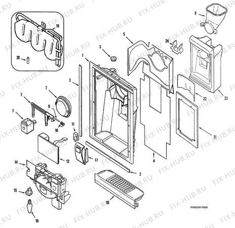 Взрыв-схема холодильника Electrolux GC2228GEH9 - Схема узла Internal parts