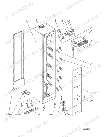 Схема №3 UAAA13FHHP (F084991) с изображением Дверца для холодильной камеры Indesit C00504220
