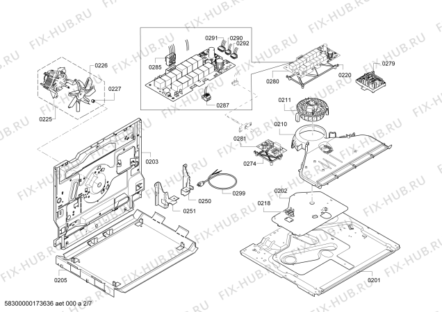 Взрыв-схема плиты (духовки) Bosch HCE778353U Bosch - Схема узла 02