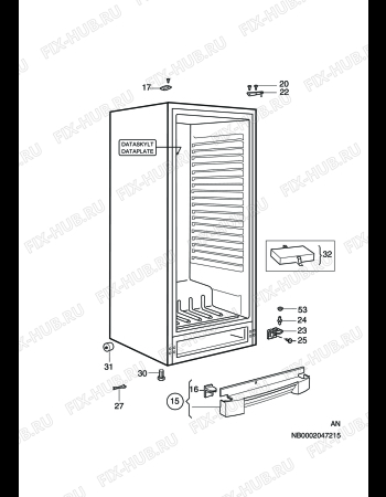 Взрыв-схема холодильника Electrolux ERC3701 - Схема узла C10 Cabinet