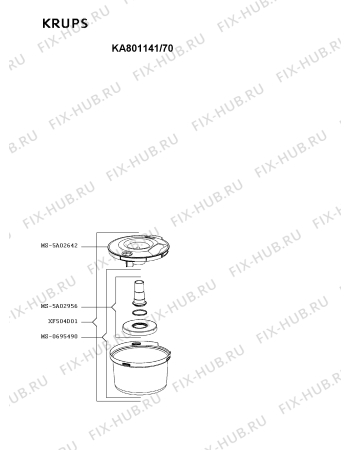 Схема №4 KA801141/70 с изображением Элемент корпуса для кухонного комбайна Krups MS-4A02522
