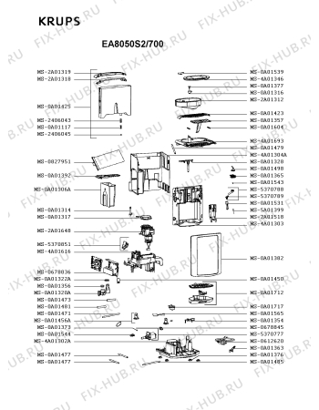 Схема №5 EA8050PN/700 с изображением Корпусная деталь для электрокофеварки Krups MS-5883931