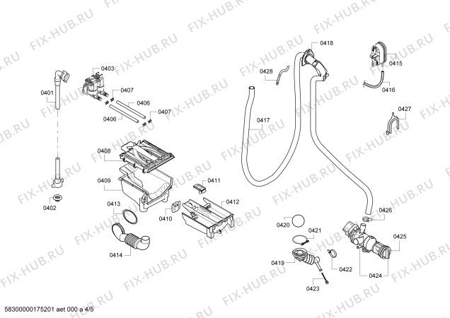 Схема №5 WM10K20SME IQ 300 с изображением Корпус для стиралки Bosch 00713815