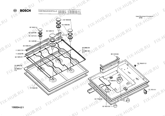 Схема №2 0750848018 GKM640M с изображением Уплотнитель для духового шкафа Bosch 00021926