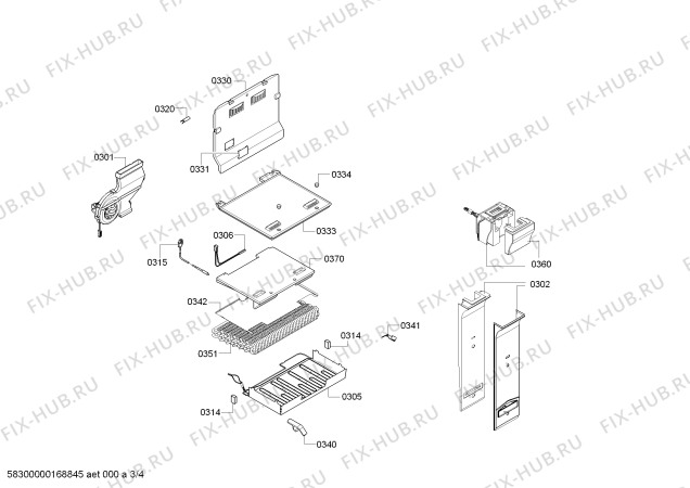 Схема №4 KDN46AW22 KDN с изображением Выдвижной ящик для холодильной камеры Bosch 00689215