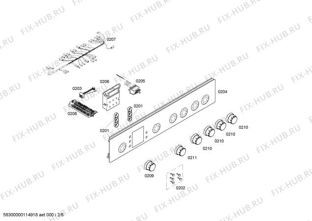 Взрыв-схема плиты (духовки) Bosch HSV745050T - Схема узла 02