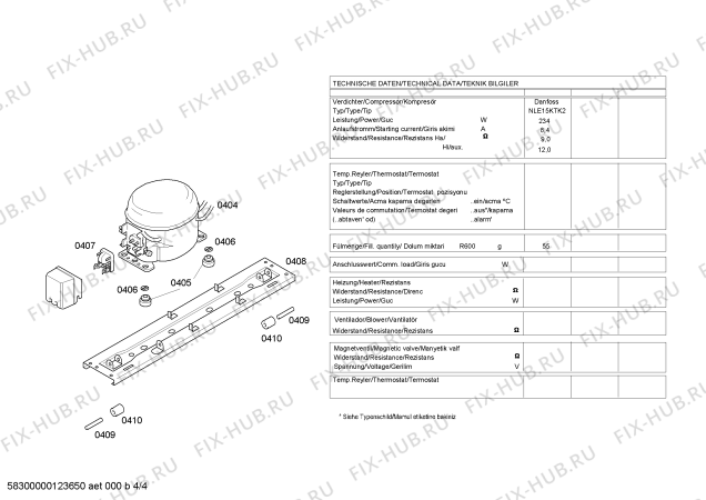 Взрыв-схема холодильника Siemens KD49NV00NE - Схема узла 04