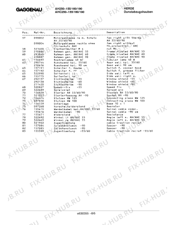 Взрыв-схема вытяжки Gaggenau AHC250155 - Схема узла 06