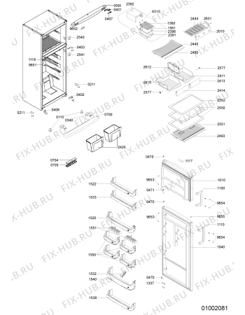 Схема №2 ARC 4324/AL с изображением Дверца для холодильной камеры Whirlpool 480132101373