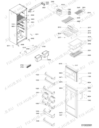 Схема №2 ARC 4324/AL с изображением Ручка двери для холодильника Whirlpool 480132101376