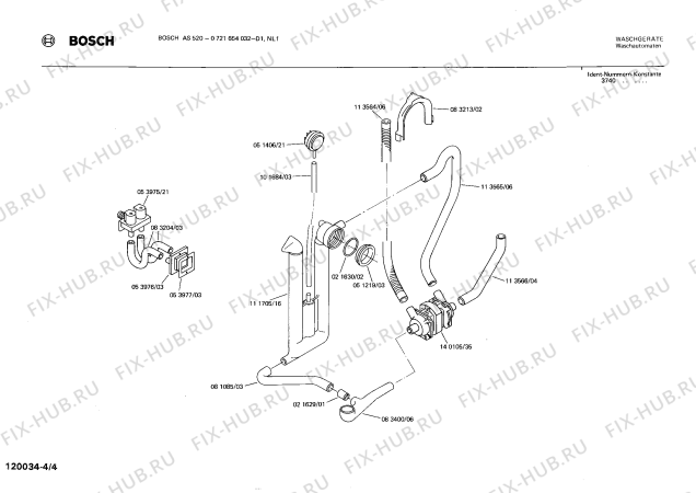Взрыв-схема стиральной машины Bosch 0721654032 AS520 - Схема узла 04