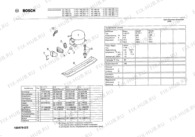 Взрыв-схема холодильника Bosch 0701145376 KS1480US - Схема узла 02