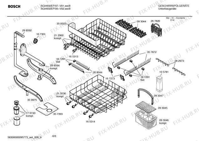 Взрыв-схема посудомоечной машины Bosch SGI4932EP - Схема узла 06
