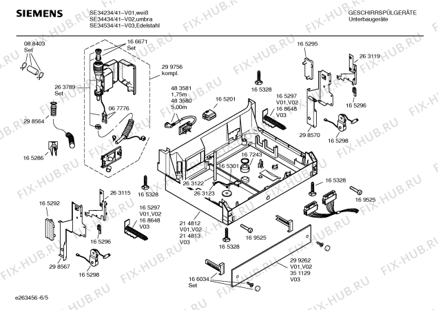 Схема №6 SE54656 Extraklasse с изображением Краткая инструкция для посудомоечной машины Siemens 00580753
