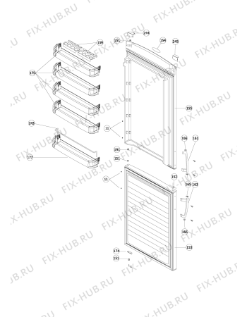 Взрыв-схема холодильника Whirlpool WBR 3712 W2 - Схема узла