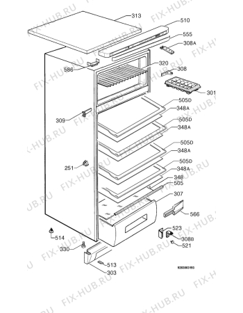 Взрыв-схема холодильника Zanussi ZD31/18DL - Схема узла Housing 001