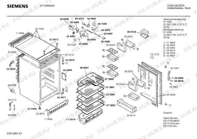 Схема №2 KI20R50 с изображением Поднос для холодильной камеры Siemens 00092249