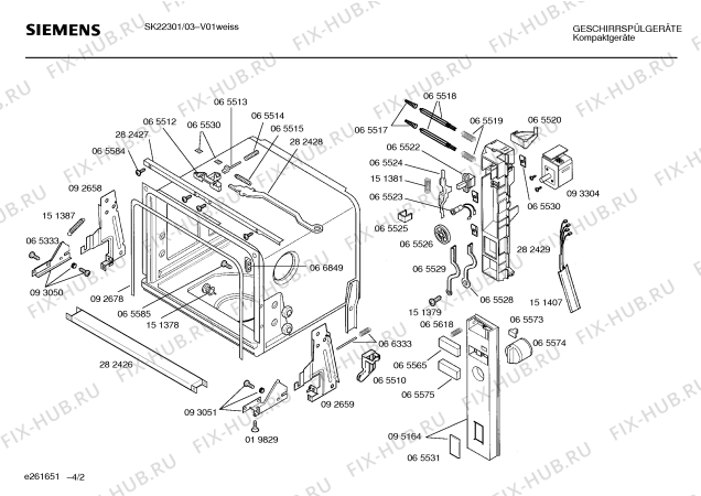 Схема №4 SK22301 с изображением Панель для посудомоечной машины Siemens 00095164