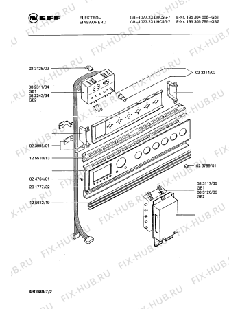 Взрыв-схема плиты (духовки) Neff 195305785 GB-1077.23LHCSG-7 - Схема узла 02