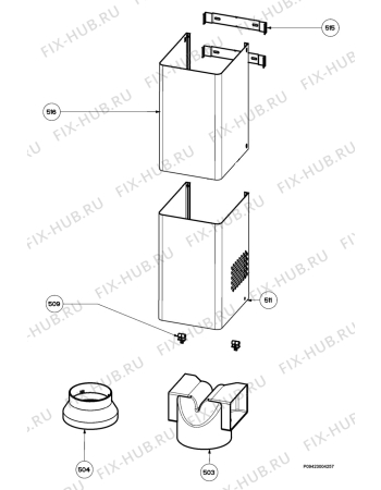 Взрыв-схема вытяжки Electrolux EFC635X/A - Схема узла Section 4