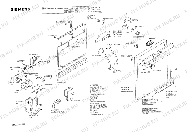 Схема №10 WG4218 с изображением Переключатель для посудомойки Siemens 00051593