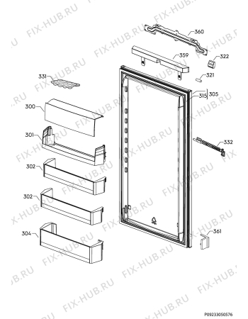 Взрыв-схема холодильника Novamatic EKI1227L - Схема узла Door