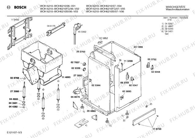 Схема №5 WOH6210SI, WOH6210 с изображением Панель для стиралки Bosch 00285661