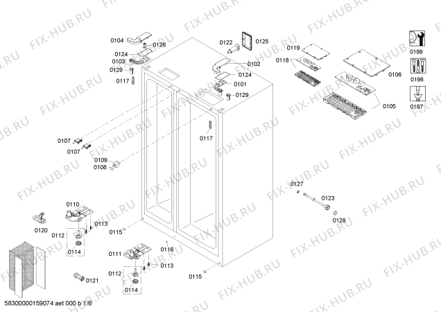 Схема №6 K5920L0GB с изображением Дверь для холодильной камеры Bosch 00711913