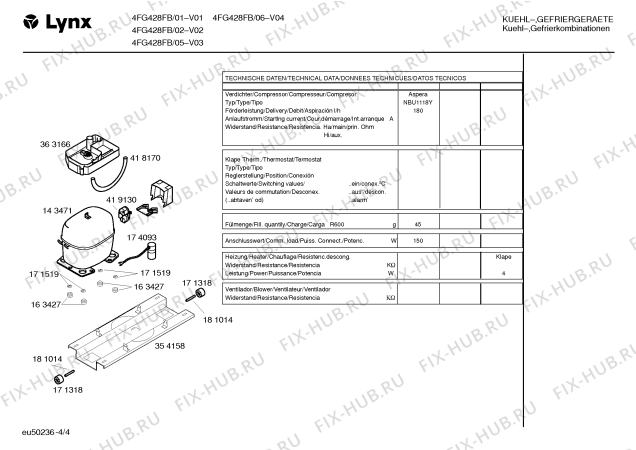 Схема №4 3FG5682F2 с изображением Компрессор для холодильника Bosch 00143471