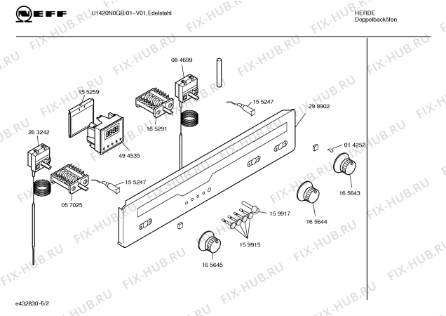 Схема №6 U1420N0GB U1420 STAINLESS-STEEL с изображением Ручка выбора температуры для плиты (духовки) Bosch 00165644